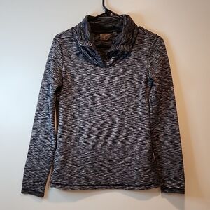 Athleta Long Sleeve High Neck Pullover 1/4 Button Shirt Women's Size XS NICE!